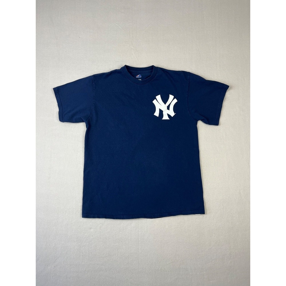 Vintage New York Yankees Shirt L Blue Raul Mondesi Rauuuuulle Majestic